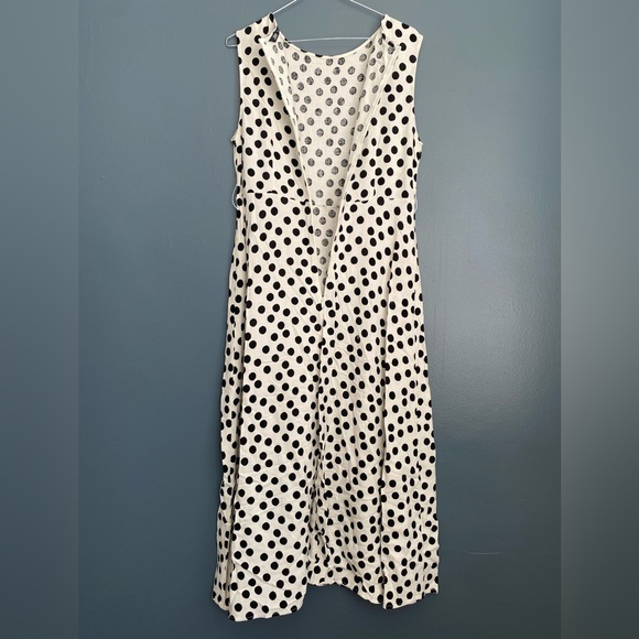 Polka dot midi dress with red belt - Picture 7 of 12